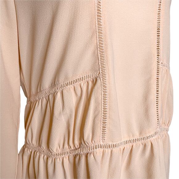 Harlowe & Graham Long Sleeve Tiered Ruffle Hi-Low Top Pink Small - Picture 6 of 12